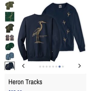 Heron Tracks Navy Blue Sweater